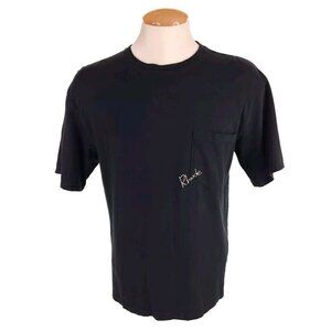 Rhude Logo Embroidered T-Shirt XS Mens Black Cotton Tee